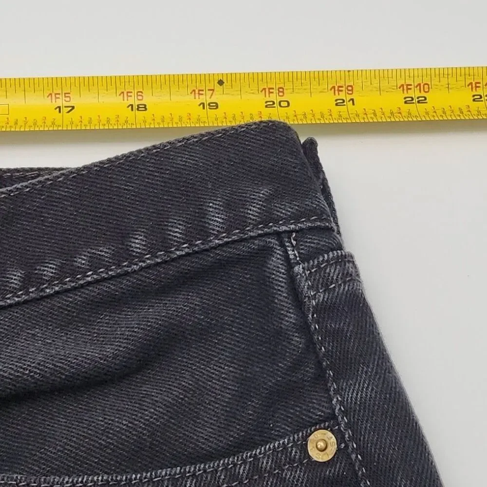 Levi's 505 Denim Jeans Black Wash Men Sz 42 x 30 Red Tab Cotton Regular Fit Zip